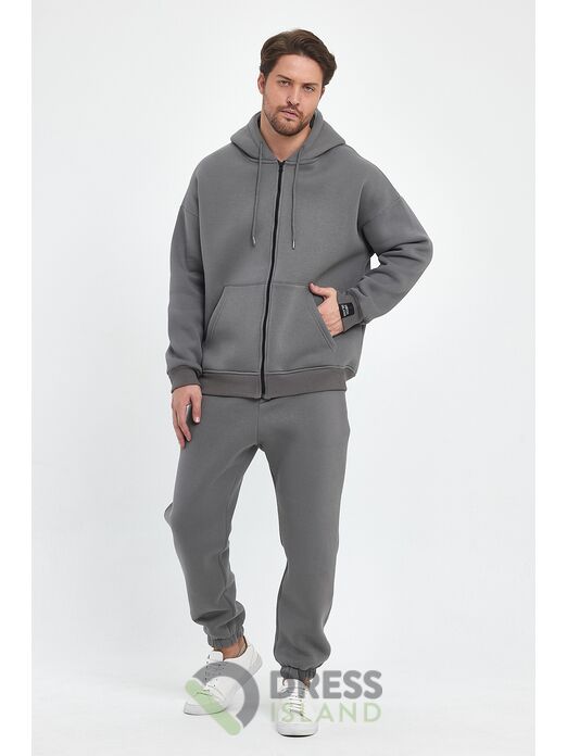 Спортивный костюм на змейке DRESS ISLAND оверсайз флис (211316-3)